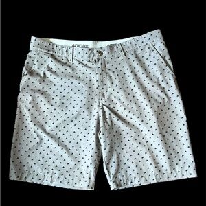 Men’s adidas golf shorts size 38 gray black spell out logo  coach fall sporty